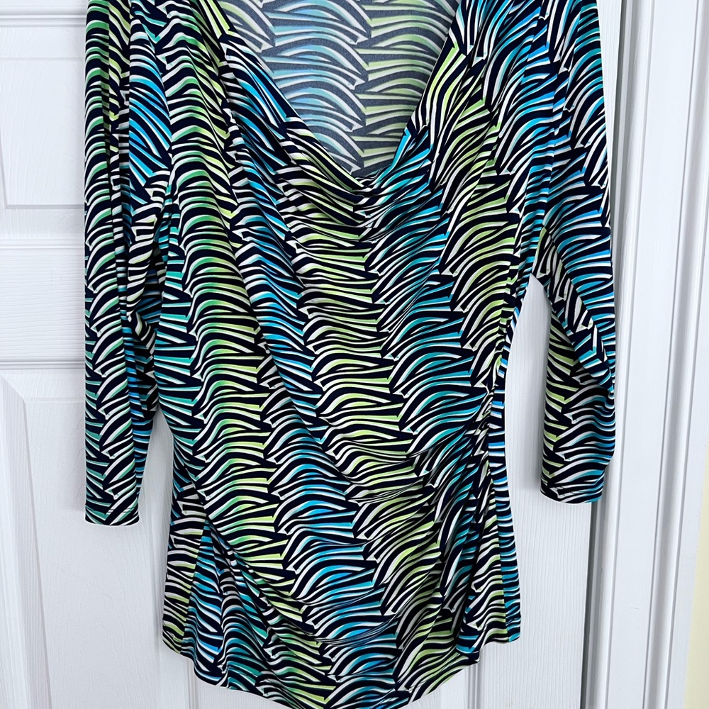 Ladies Size Large "Chaus" Blue and Green Patterned Swim Cover-Up SEXY GUC ❤️
